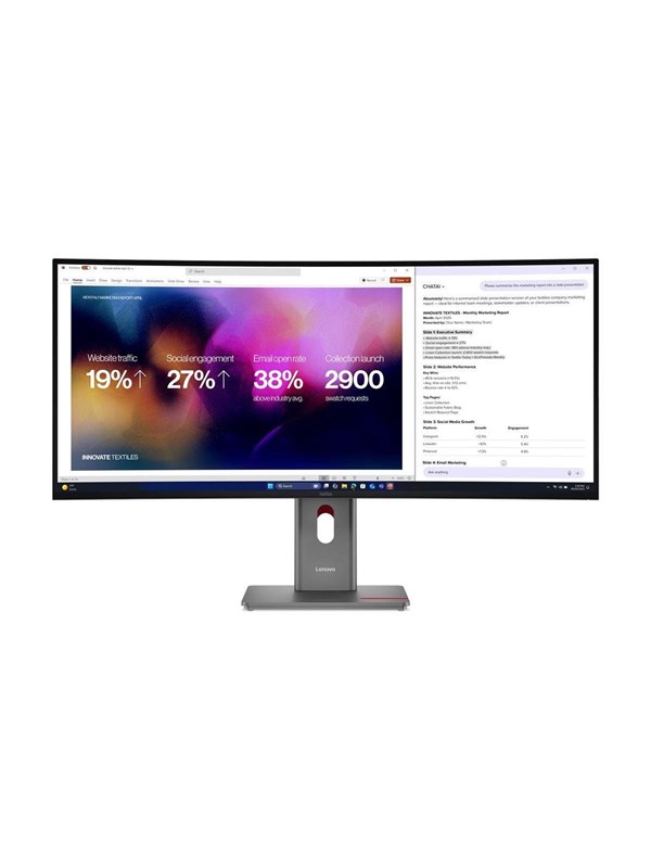 40" Lenovo ThinkVision P40WD-40 - 5120x2160 (5K2K) - 120Hz - IPS - 140W USB-C - KVM switch