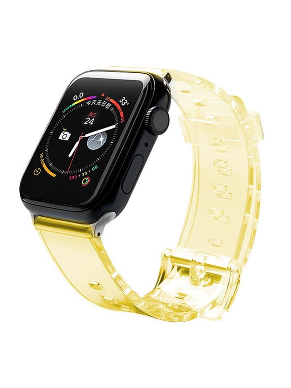 Hurtel Silicone Strap Bracelet Bracelet Strap Light for Apple Watch 42 / 44 mm - Yellow