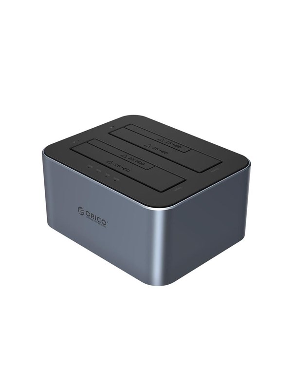 ORICO 6626C3-C-V1 2-Drive Docking Station with Offline Clone Function 2.5"/3.5" SATA HDD/SSD - Gray