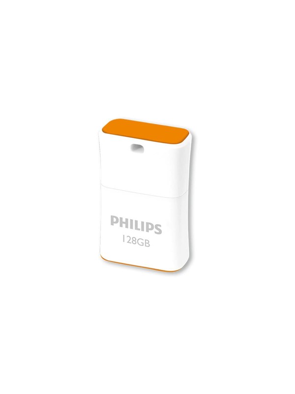 Philips Pico, 128 GB, USB A-tyyppi, 2.0, 30 MB/s, Suojus, Oranssi, Valkoinen
