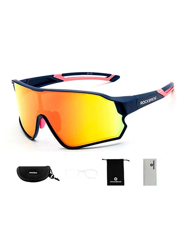 Rockbros 10134PL Polarized Cycling Glasses - Blue and Pink