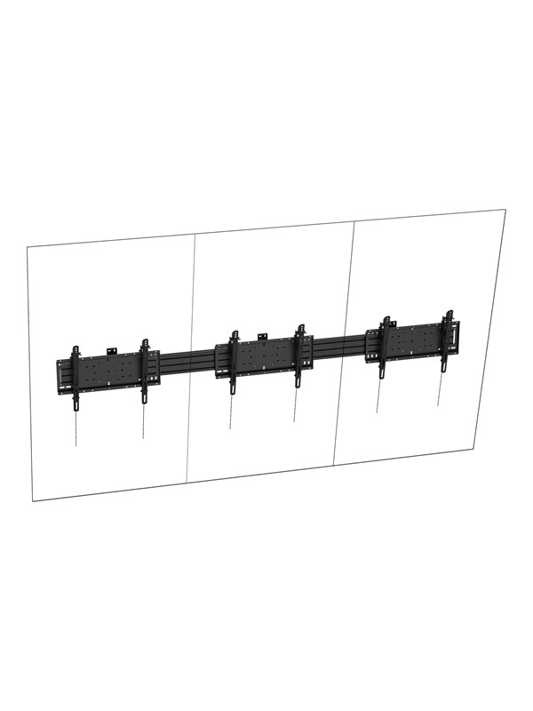 Vision mounting kit - heavy-duty - for 3 LCD displays - portrait - black - Max 120 kg - recommended for 75""