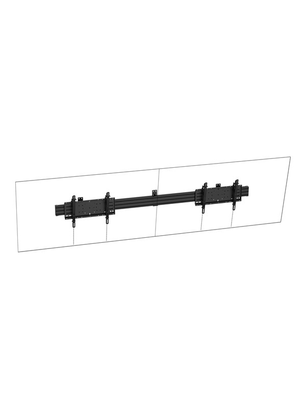 Vision mounting kit - heavy-duty - for 2 LCD displays - landscape - black - Max 120 kg - recommended for 75"