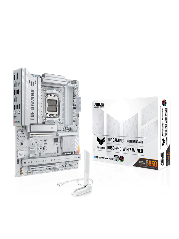 ASUS TUF GAMING B850-PRO WIFI7 W NEO Emolevy - AMD B850 - AMD AM5 - DDR5 RAM - ATX