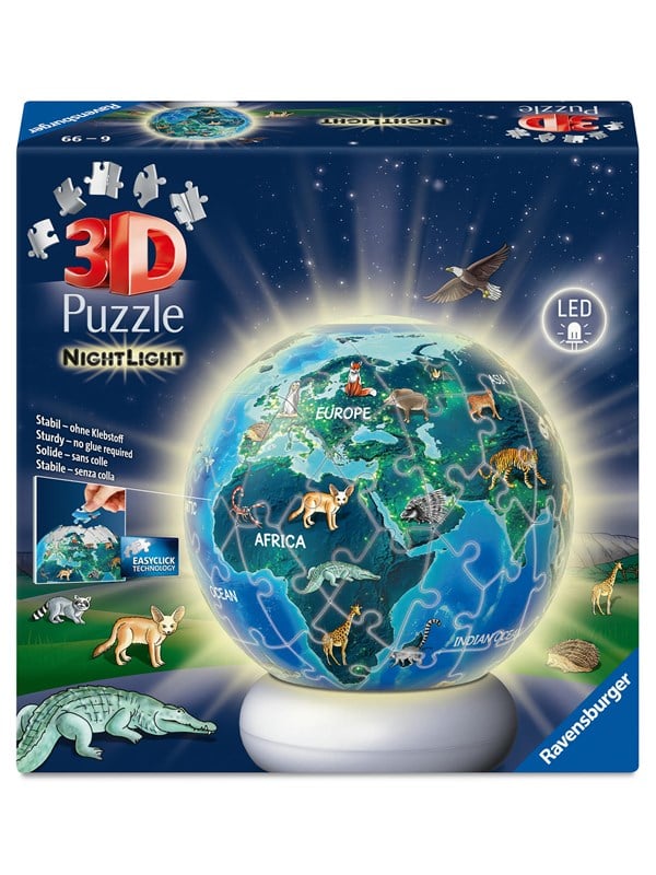 Ravensburger 3D Puzzle-Ball Nightlight The Earth by Night (72) 3D Palapeli