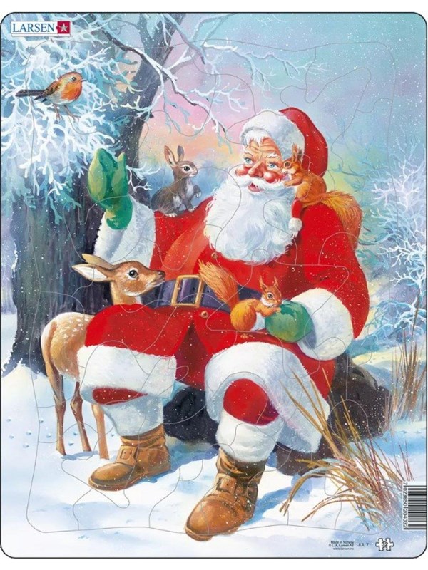 Larsen Puzzles Santa with Animals (32)