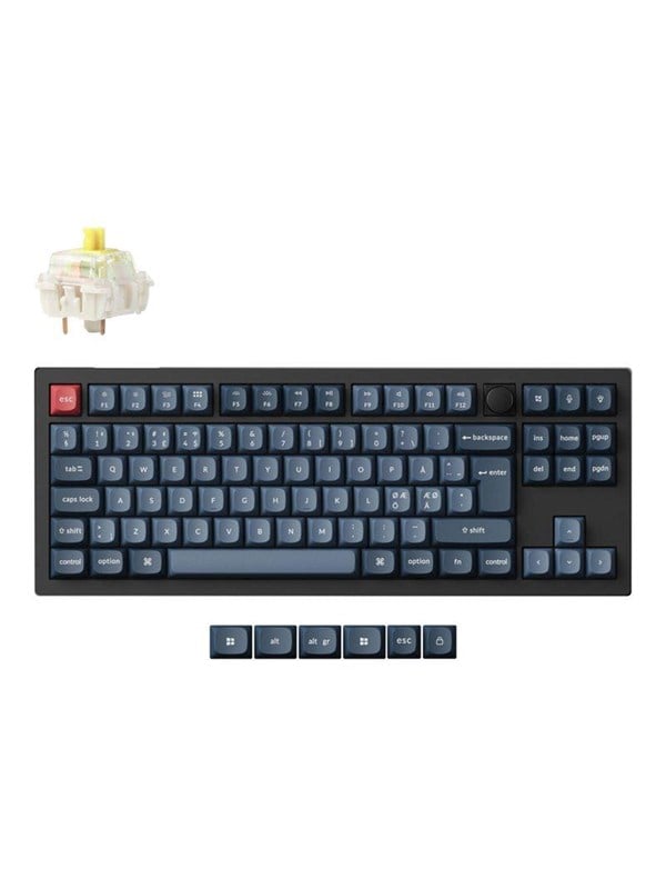 Keychron V3 MAX QMK/VIA Wireless RGB Hot Swap Jupiter Banana - Carbon Black - Pelinäppäimistö - Pohjoismainen - Musta