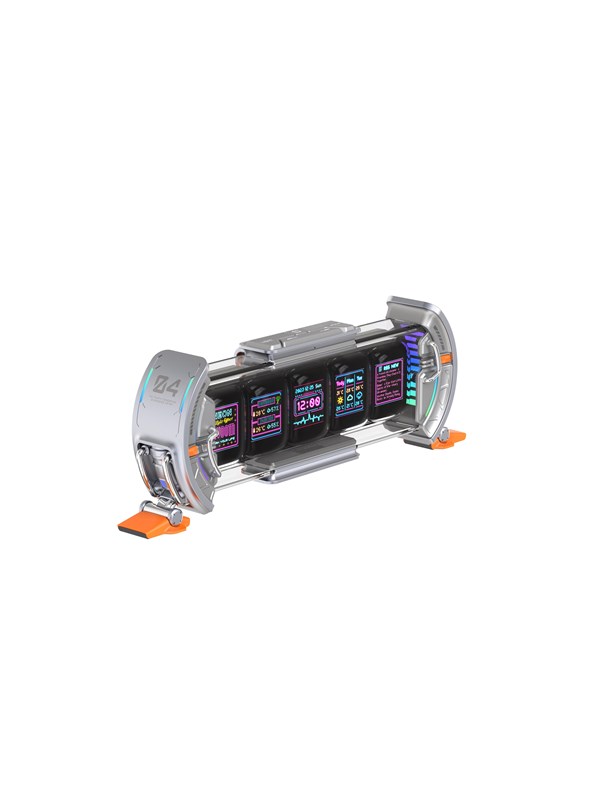 Divoom Times Gate II Cyberpunk Digital Clock - Grey