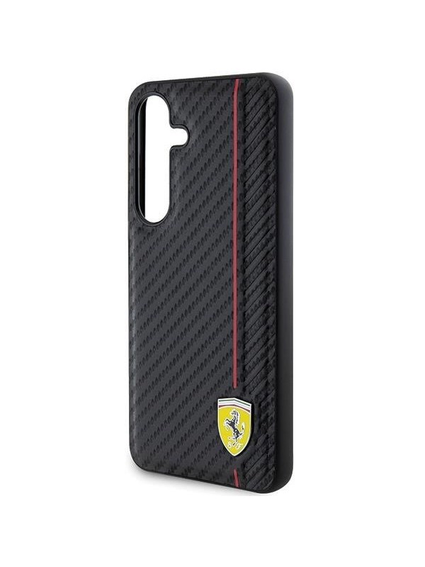 Ferrari Carbon Printed Line Case for Samsung Galaxy S24+ - Black