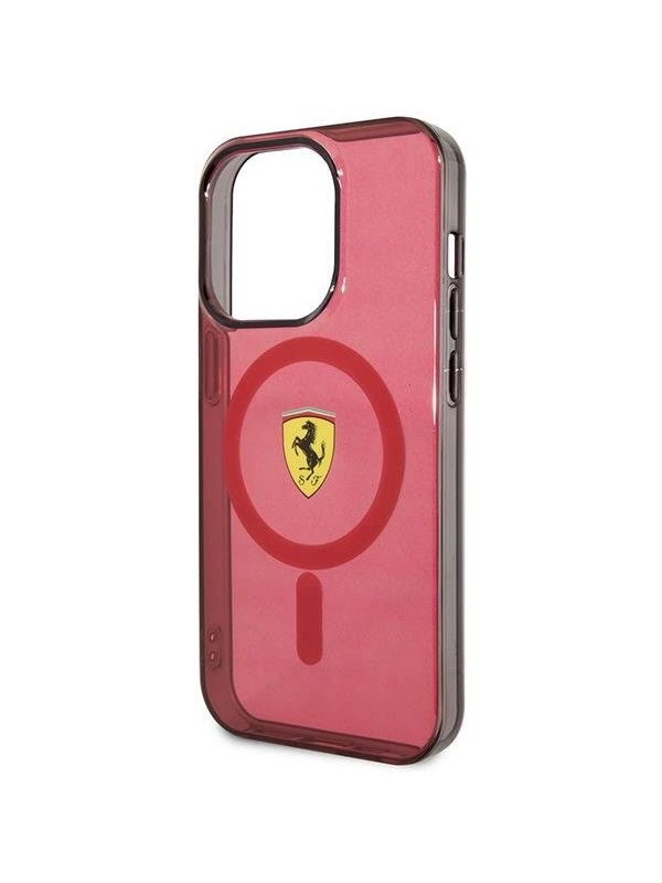 Ferrari Translucent MagSafe Case for iPhone 14 Pro - Red