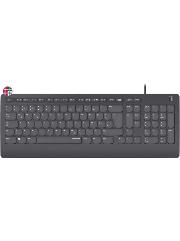 Speed-Link HI-GENIC Antibacterial Keyboard - Näppäimistö - Pohjoismainen - Musta