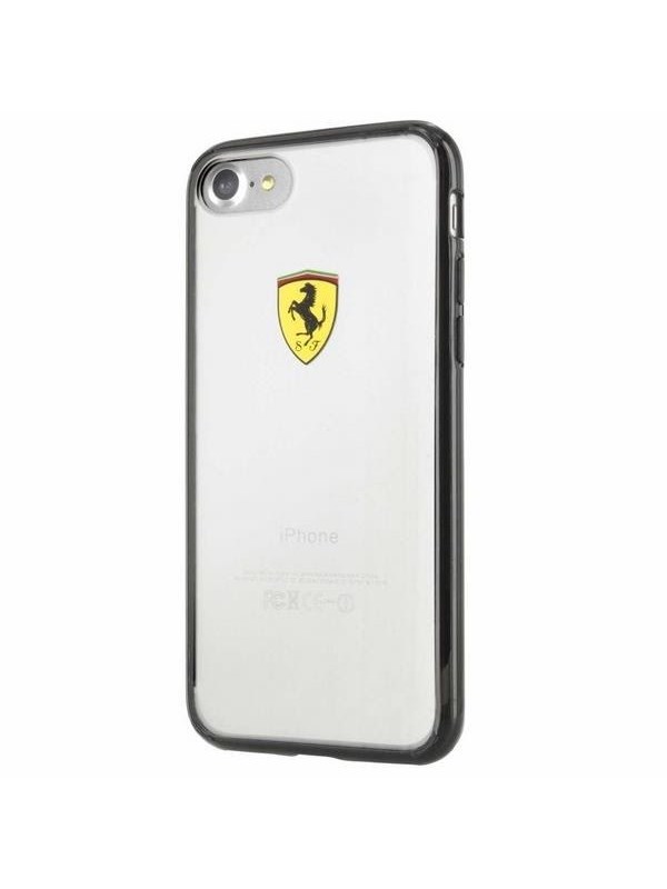 Ferrari Racing Shield Case for iPhone 7 / 8 / SE 2020 / SE 2022 - Transparent Black