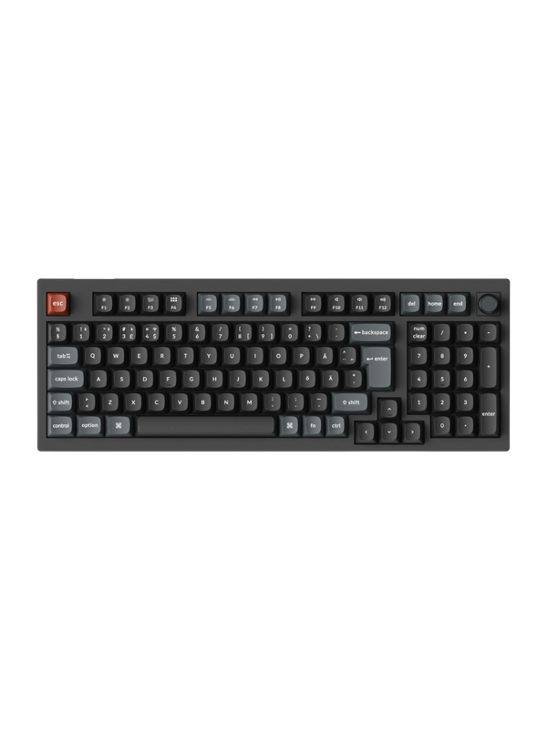 Keychron V5 Ultra 96% 8K Wireless Tri-Mode - POM Red - Pelinäppäimistö - Pohjoismainen - Musta