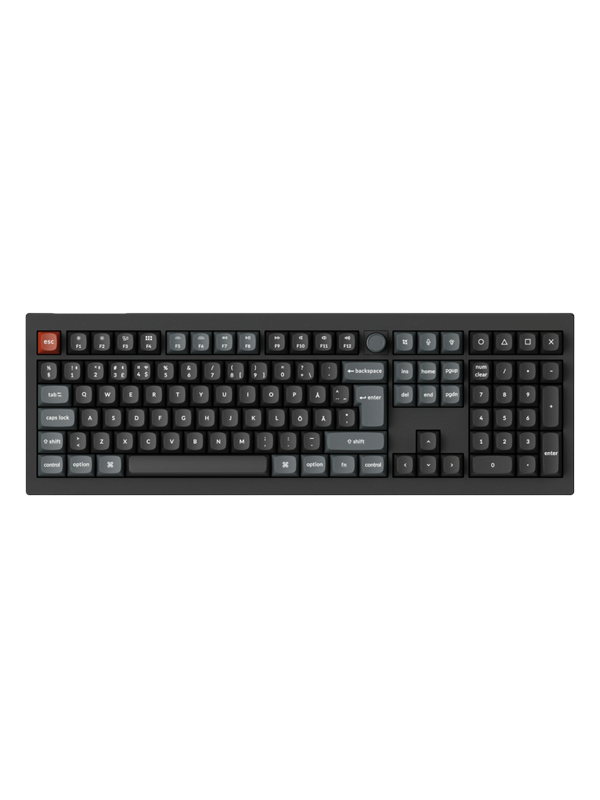 Keychron V6 Ultra 100% 8K Wireless Tri-Mode - POM Red - Pelinäppäimistö - Pohjoismainen - Musta
