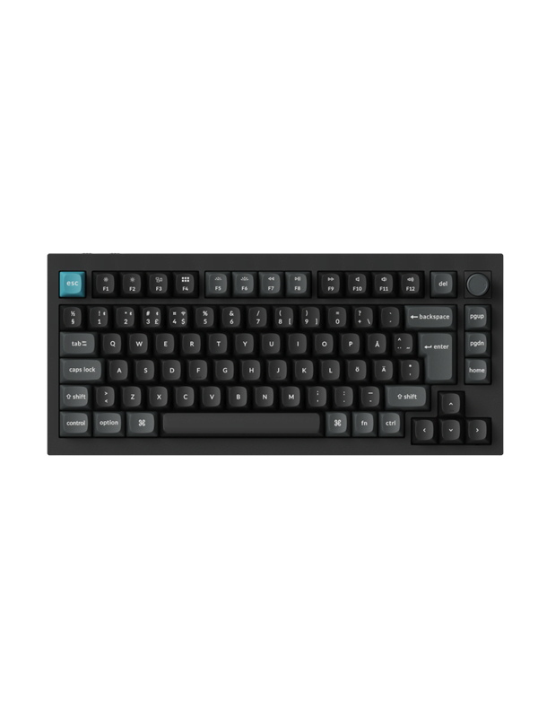 Keychron Q1 Ultra 75% 8K Wireless Tri-Mode - POM Brown - Pelinäppäimistö - ilman numpadia - Pohjoismainen - Musta