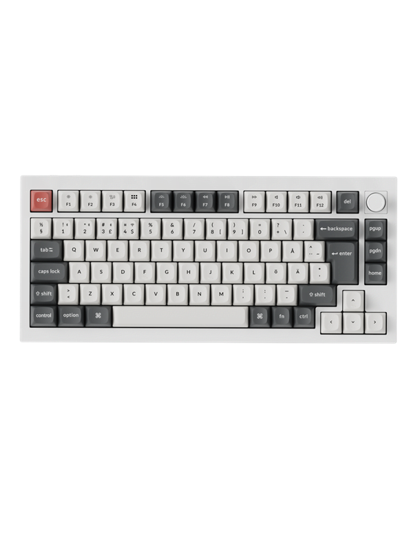 Keychron Q1 Ultra 75% 8K Wireless Tri-Mode - POM Brown - Pelinäppäimistö - ilman numpadia - Pohjoismainen - Valkoinen