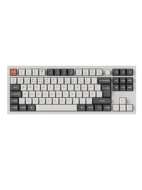 Keychron Q3 Ultra 80% 8K Wireless Tri-Mode - POM Red - Pelinäppäimistö - ilman numpadia - Pohjoismainen - Valkoinen
