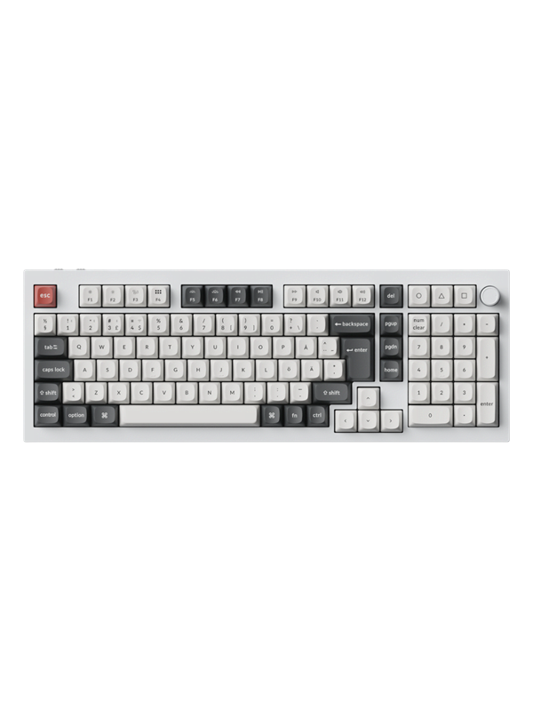 Keychron Q5 Ultra 96% 8K Wireless Tri-Mode - POM Brown - Pelinäppäimistö - Pohjoismainen - Valkoinen