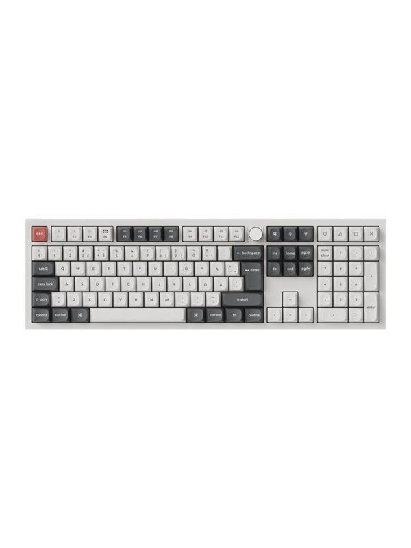 Keychron Q6 Ultra 100% 8K Wireless Tri-Mode - POM Red - Pelinäppäimistö - Pohjoismainen - Valkoinen