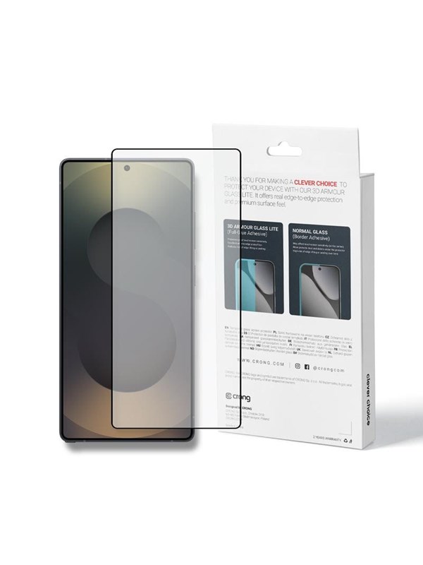 CRONG 3D Armour Glass Lite - Full Glue Tempered Glass for Samsung Galaxy S25 Ultra