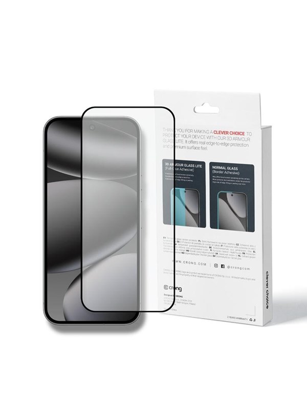 CRONG 3D Armour Glass Lite - Full Glue Tempered Glass for Google Pixel 9 Pro XL / 10 Pro XL
