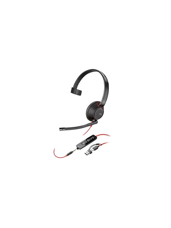 HP Poly Blackwire 5210 Mono USB-C -headset, musta