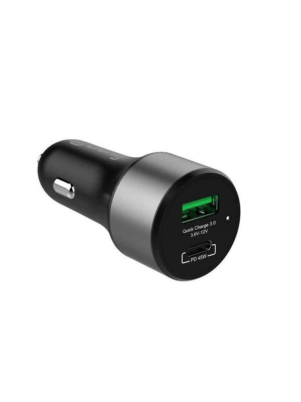 CRONG Power Car Charger 63W - USB-C PD 45W Car Charger + USB QC 3.0 18W (Black)