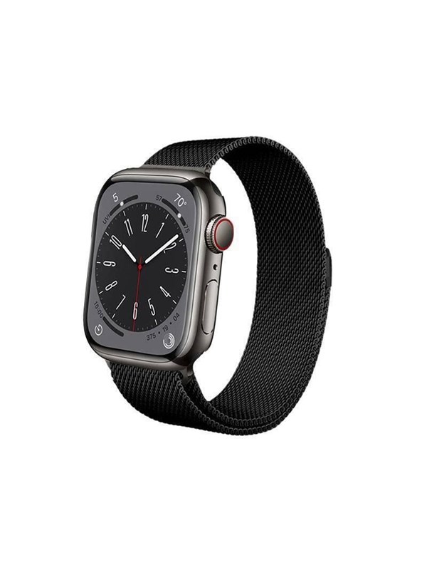 CRONG Milano Steel - Stainless Steel Strap for Apple Watch 44/45/46/49 mm (Black)