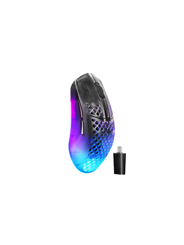 SteelSeries Aerox 3 WL Gen 2 (Shadow) - Pelihiiri - Optinen - 5 painiketta - Musta RGB-valolla