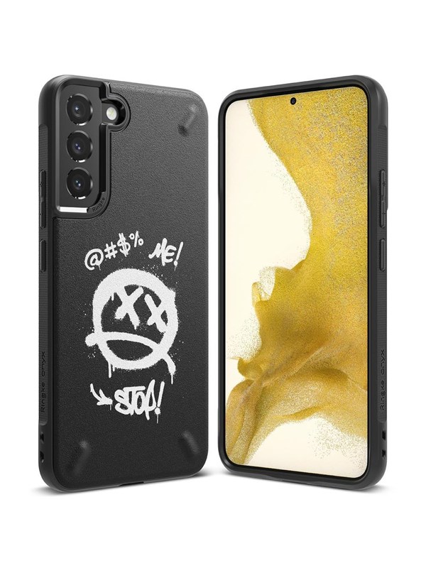 Ringke Onyx Design Rugged Case Cover for Samsung Galaxy S22+ (S22 Plus) Black (Graffiti) ()