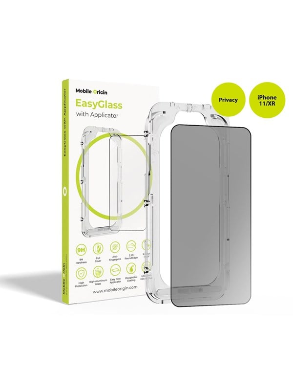 Mobile Origin EasyGlass Privacy with Applicator iPhone 11/XR