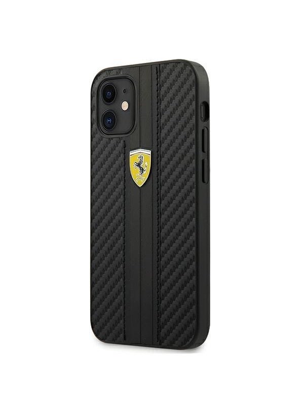 Ferrari On Track PU Carbon Case for iPhone 12 mini - Black