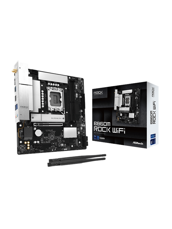 ASRock B860M Rock WiFi LGA 1851 mATX-emolevy