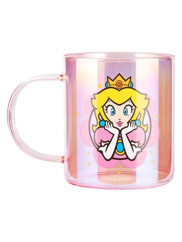 Paladone - Super Mario - Princess Peach Iridescent Glass - Mukit