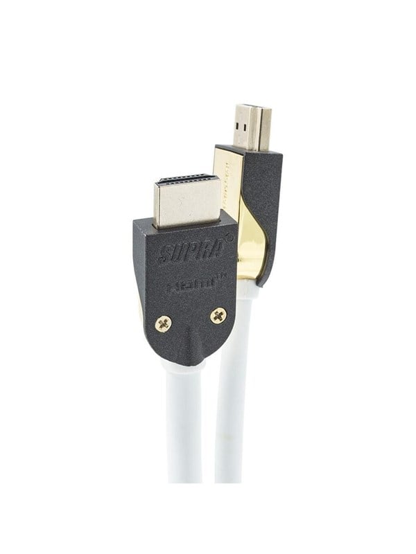 Supra HDMI 2.1 - 1m - Valkoinen - 8K - Kaapeli irrotettavalla liitinkotelolla