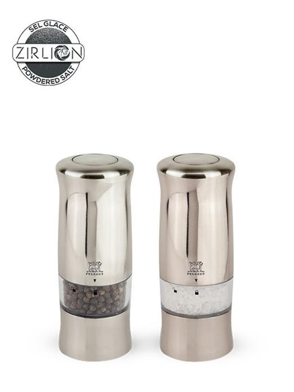 Peugeot Zeli Set of Electric Salt and Pepper Mills in ABS Stainless Steel effect 14cm