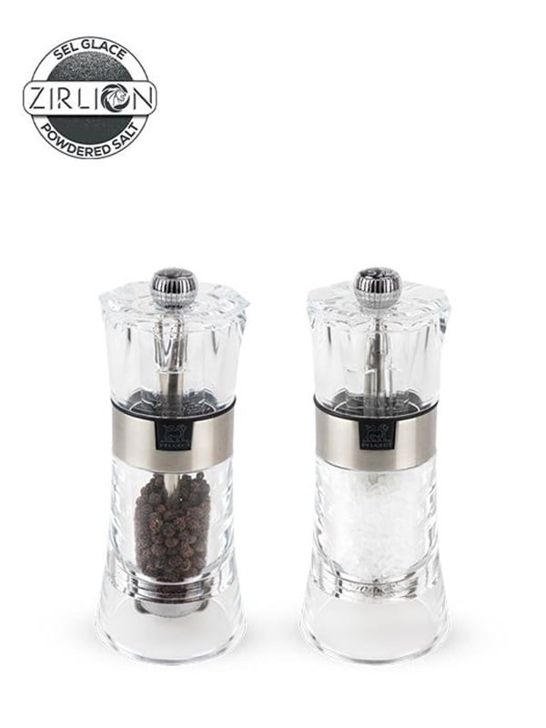 Peugeot Oslo Set of Manual Salt and Pepper Mills in Acrylic 14 cm