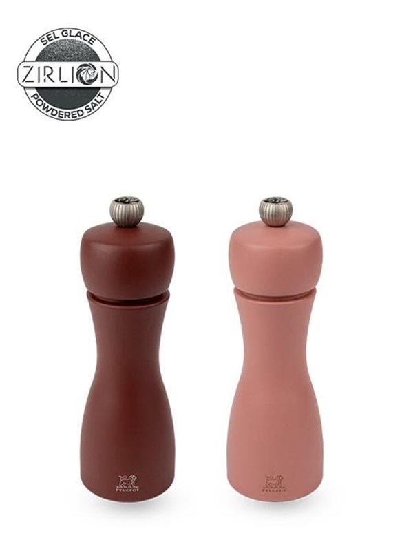 Peugeot Tahiti duo Set of Manual Salt and Pepper Mills in Wood Cocoa & Hazel 15cm