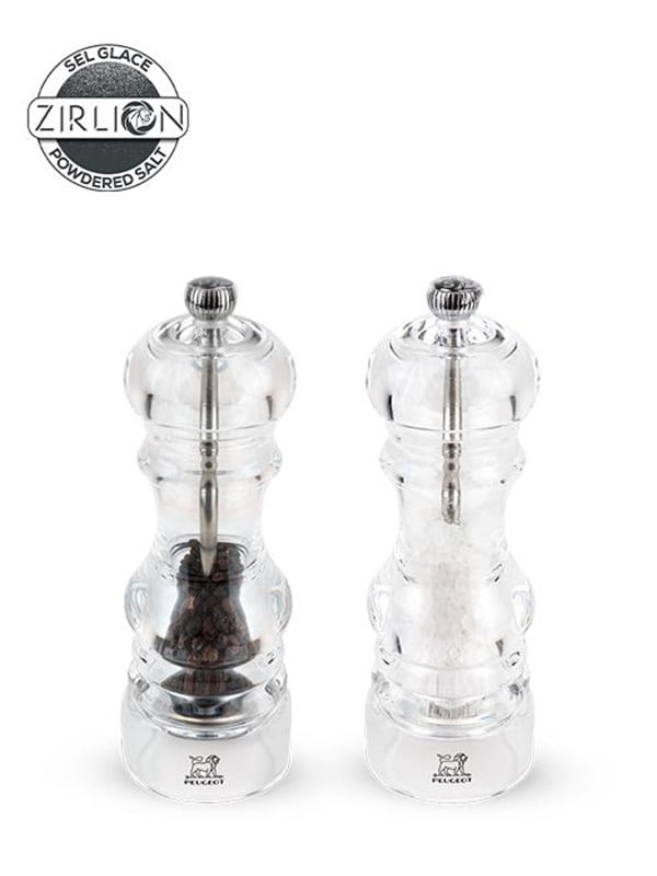 Peugeot Nancy Set of Manual Salt and Pepper Mills Acrylic 18 cm