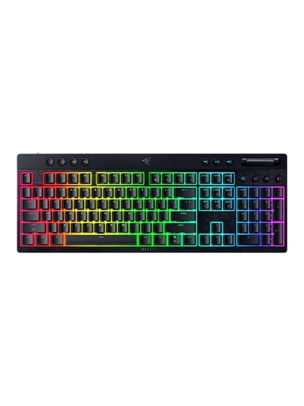 Razer BlackWidow V4 Low-Profile HyperSpeed - Yellow Mechanical (Smooth and Linear) - Pelinäppäimistö - Englanti (US) - Musta