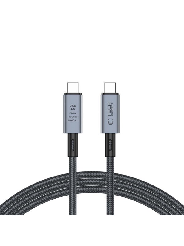 Tech-Protect UltraBoost Max USB-C 4.0 / USB-C 4.0 PD 240W 8K 40Gbps 2m Cable - Grey