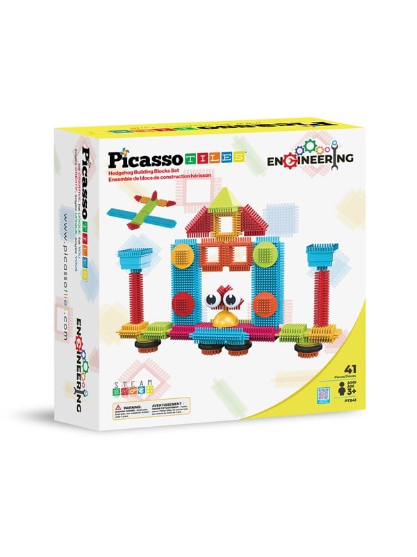 PicassoTiles Hedgehog Blocks, rakennussarja 41 osalla