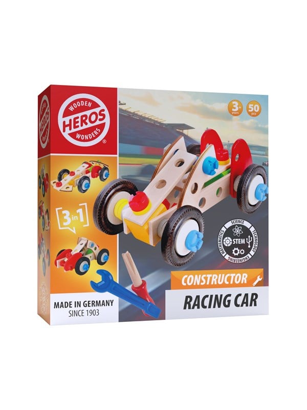 Heros Rakennussarja - 3-in-1, kilpa-auto, 50 osaa