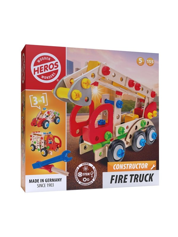 Heros Rakennussarja - 3-in-1, paloauto, 155 osaa