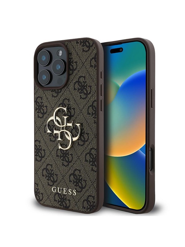 GUESS 4G Big Logo Case for iPhone 16 Pro - Brown