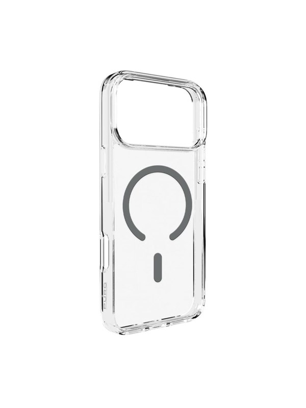 Puro Lite Mag TPU+PC Case Compatible with MagSafe for iPhone 17 Pro Max - Transparent with Gray Ring