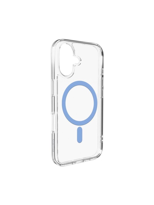 Puro Lite Mag TPU+PC Case Compatible with MagSafe for iPhone 17 - Transparent with Blue Ring