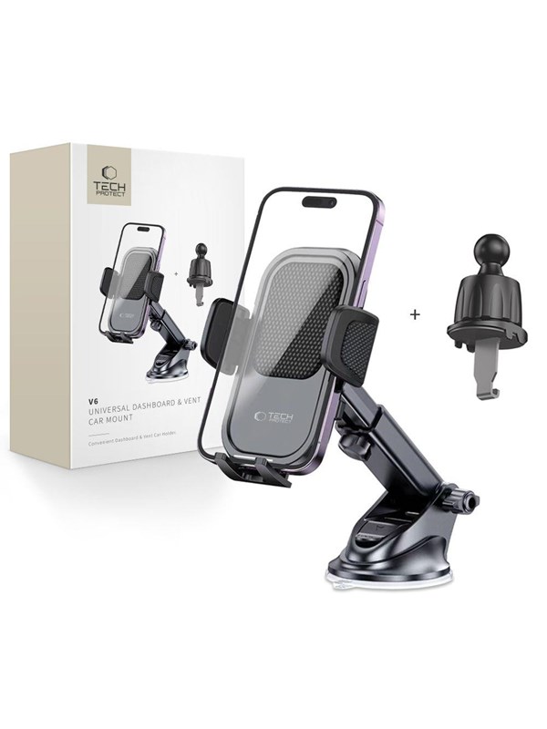 Tech-Protect V6 Car Cockpit / Air Vent Phone Holder - Black