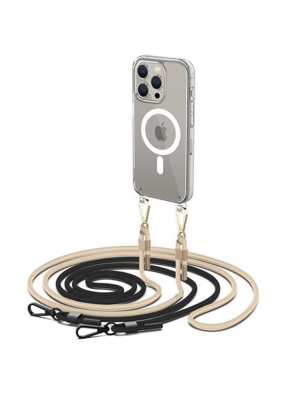 Tech-Protect FlexAir Chain Case with MagSafe for iPhone 15 Pro - Black and Beige