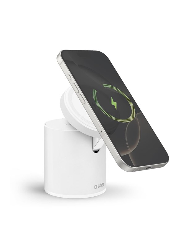 SBS 2-in-1 Wireless Magnetic Charging Station - White